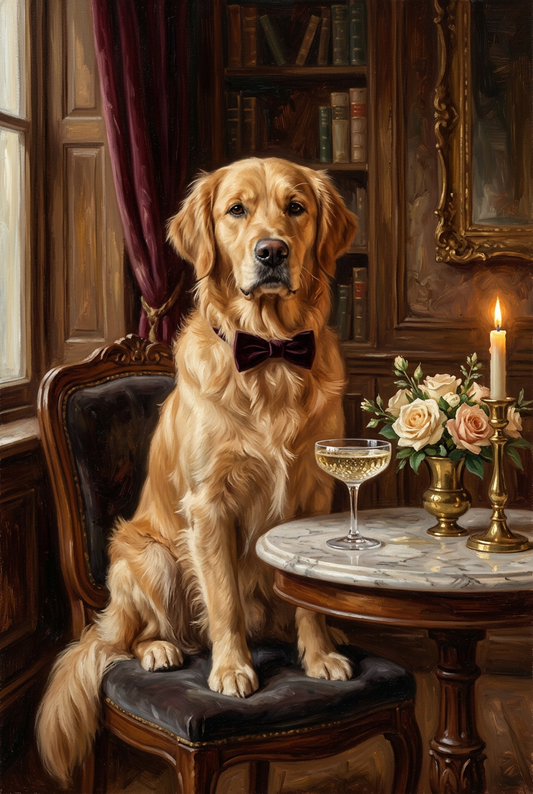 Champagne Toast Portrait for 1 Pet
