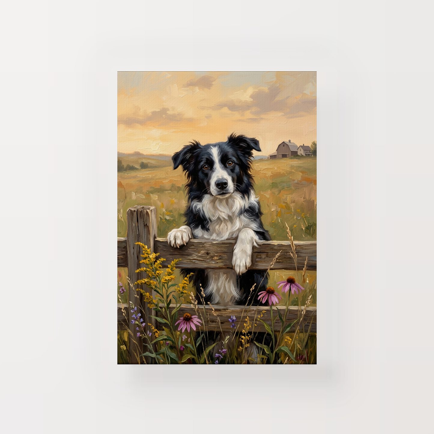 Goodboy Gallery product photo - Flower Fence Portrait for 1 Pet - Canvas Only - Unframed Canvas