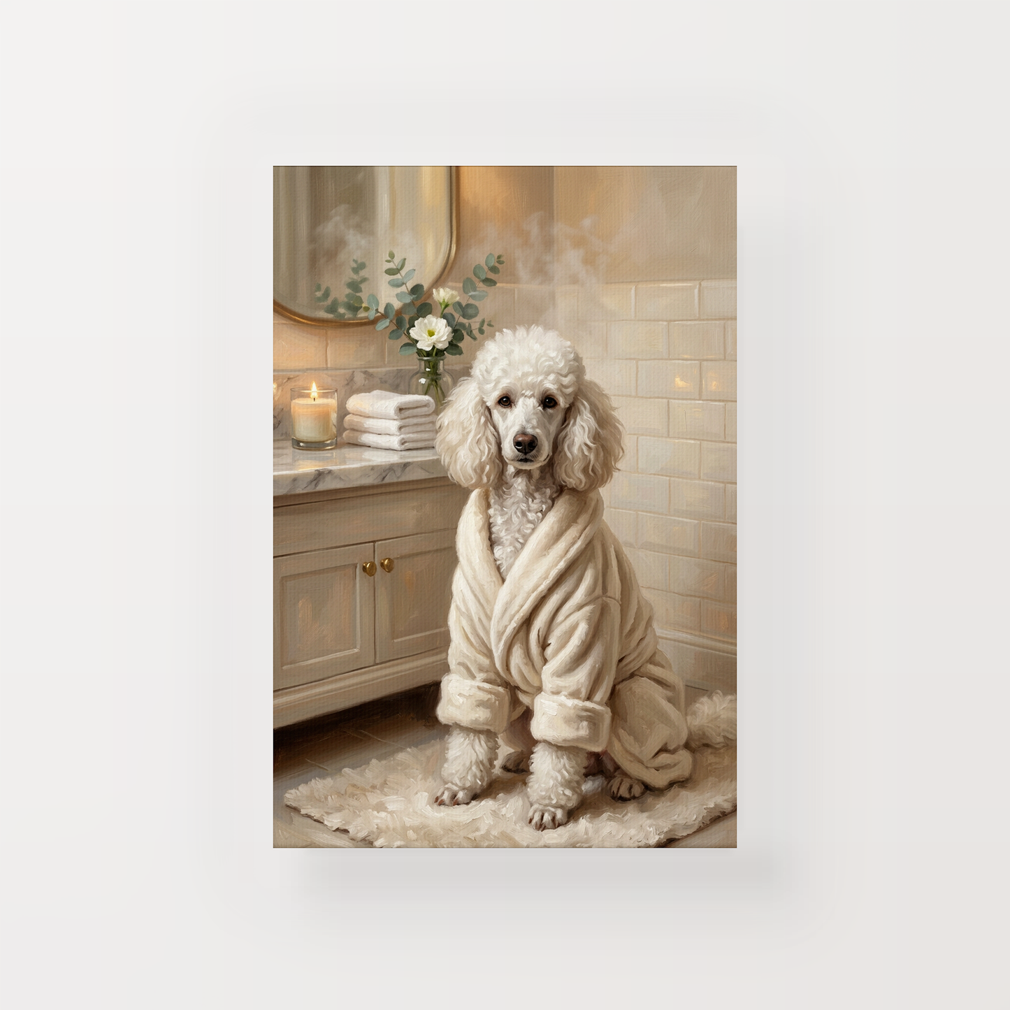 Goodboy Gallery product photo - Spa Robe Portrait for 1 Pet - Canvas Only - Unframed Canvas