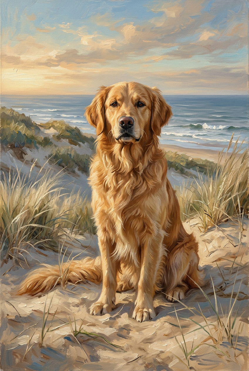Coastal Dunes Portrait for 1 Pet