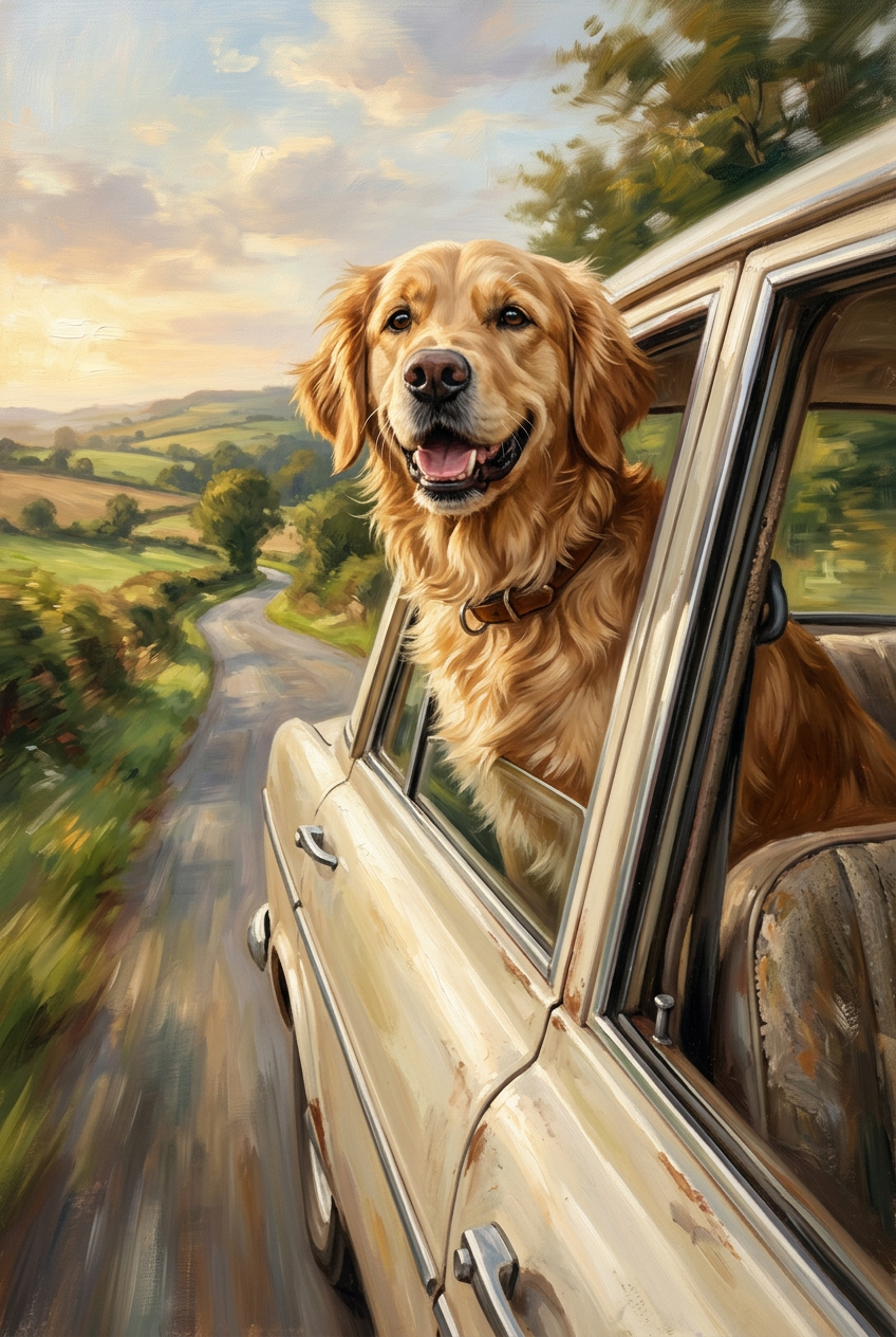 Sunday Drive Portrait for 1 Pet