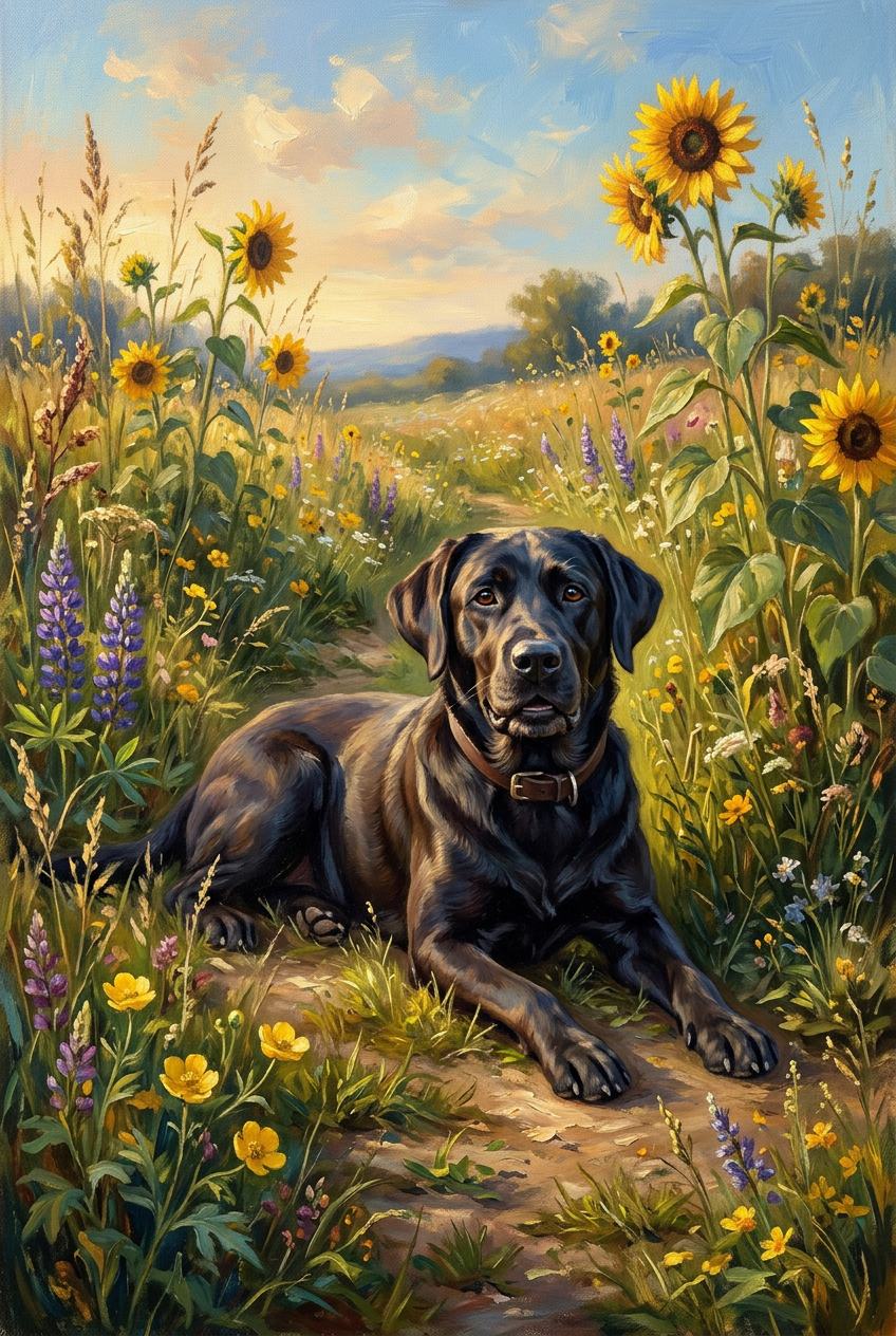 Wildflower Meadow Portrait for 1 Pet