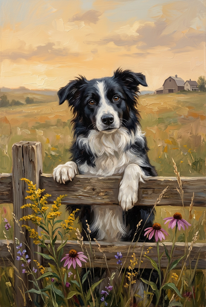 Flower Fence Portrait for 1 Pet