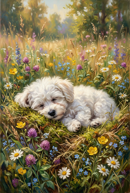 Wildflower Nap Portrait for 1 Pet