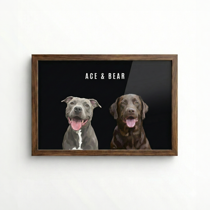 Custom Portrait for 2 Pets