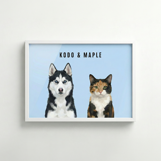Custom Portrait for 2 Pets