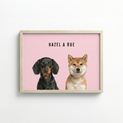 Custom Portrait for 2 Pets
