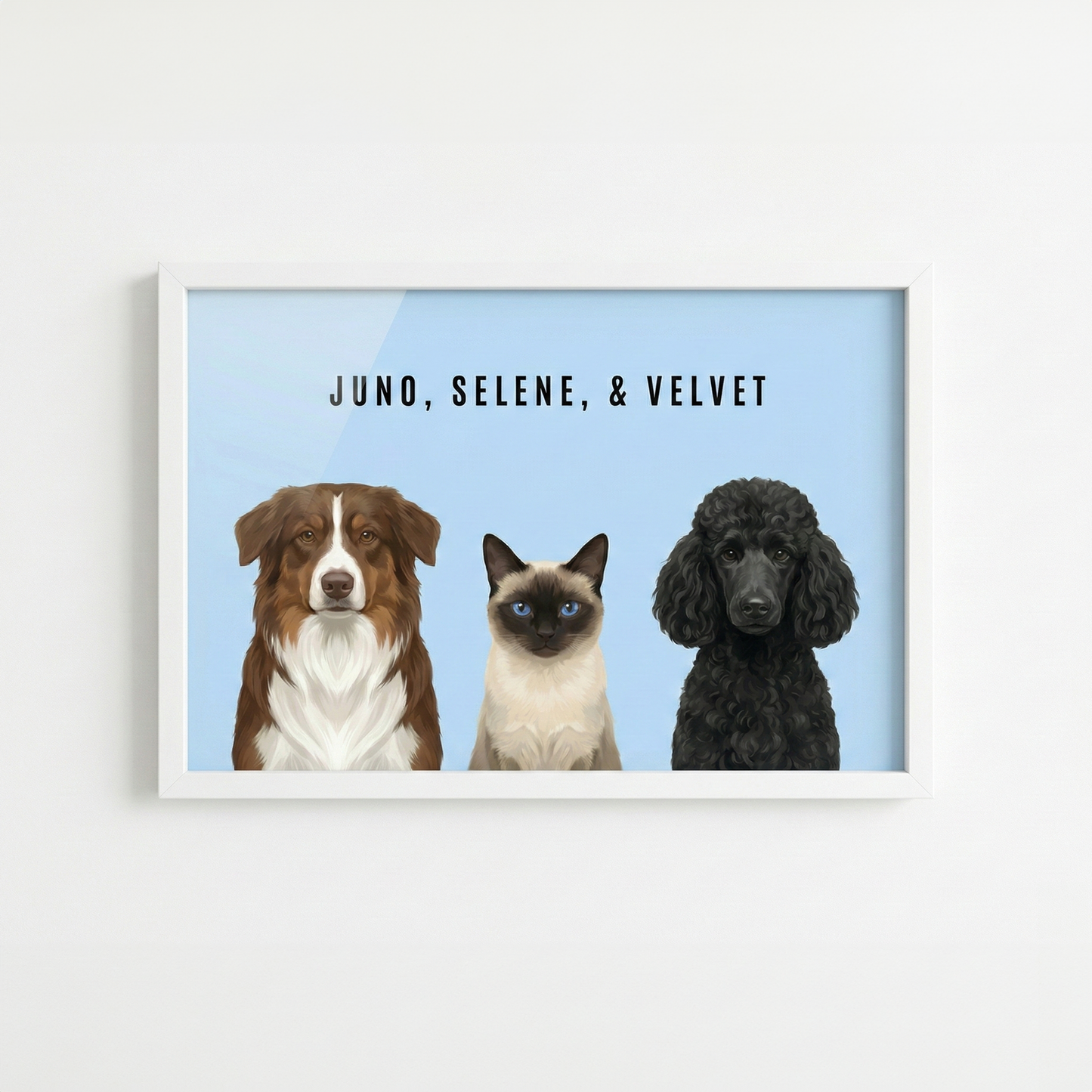 Custom Portrait for 3 Pets