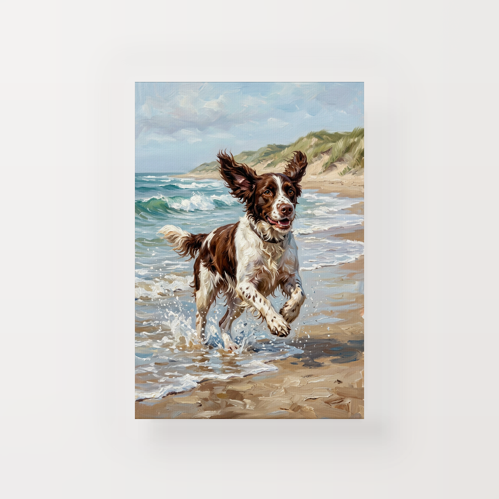 Goodboy Gallery product photo - Beach Run Portrait for 1 Pet - Canvas Only - Unframed Canvas