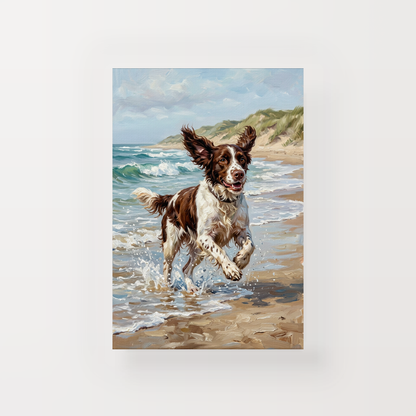 Goodboy Gallery product photo - Beach Run Portrait for 1 Pet - Canvas Only - Unframed Canvas