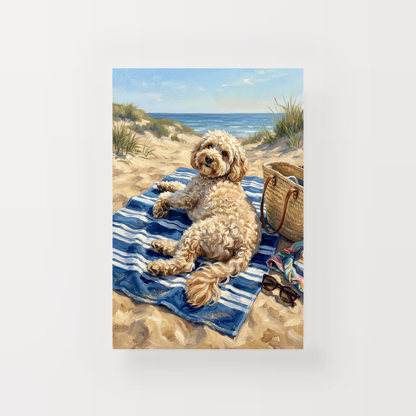 Goodboy Gallery product photo - Beach Towel Takeover Portrait for 1 Pet - Print Only - Unframed Print