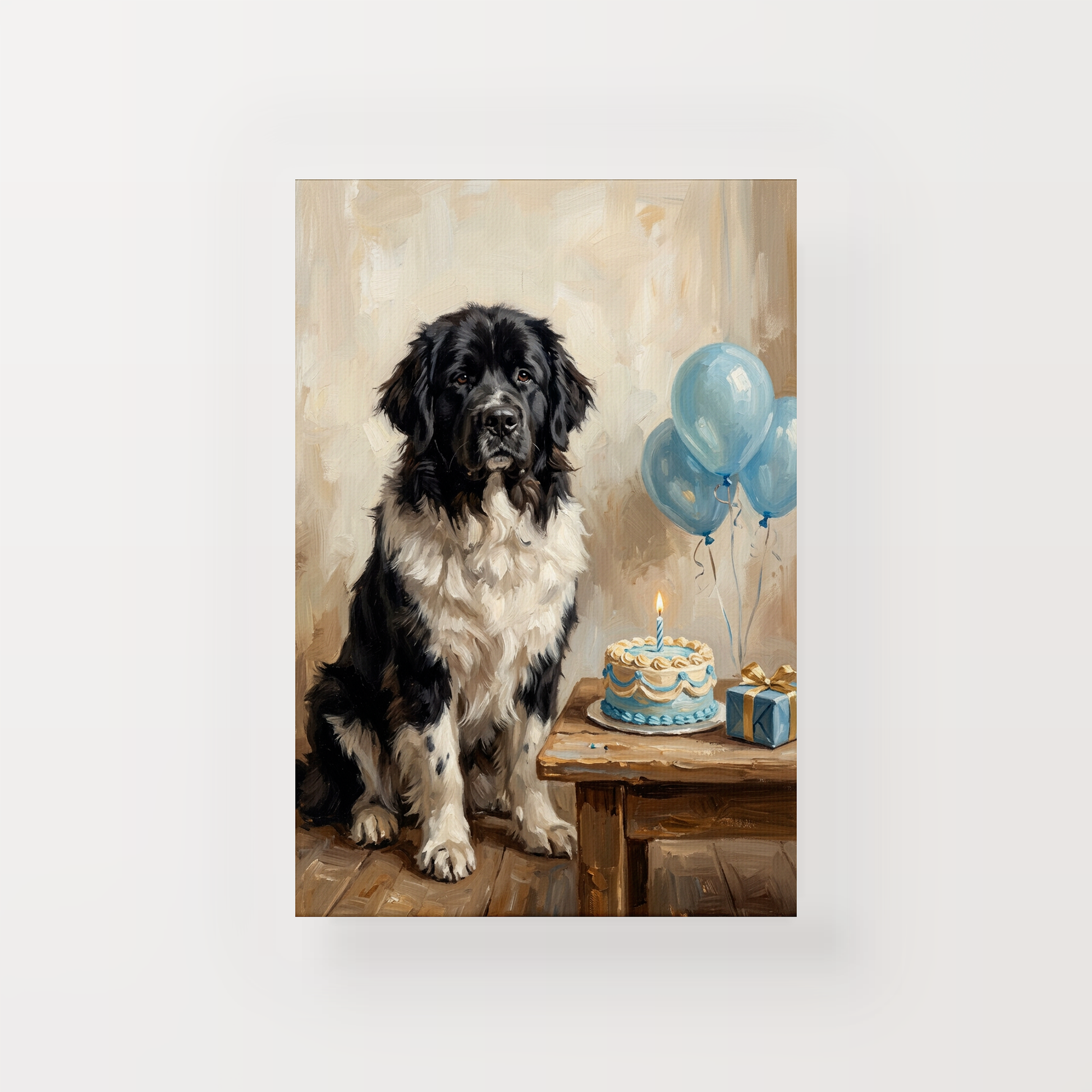 Goodboy Gallery product photo - Birthday Cake Blue Portrait for Big Dogs - Canvas Only - Unframed Canvas