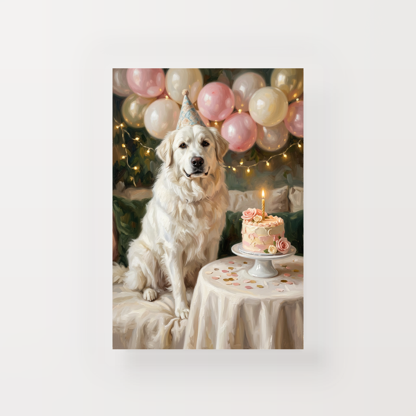 Goodboy Gallery product photo - Birthday Cake Pink Portrait for Big Dogs - Print Only - Unframed Print