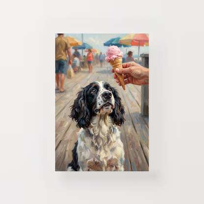 Goodboy Gallery product photo - Boardwalk Ice Cream Portrait for 1 Pet - Print Only - Unframed Print
