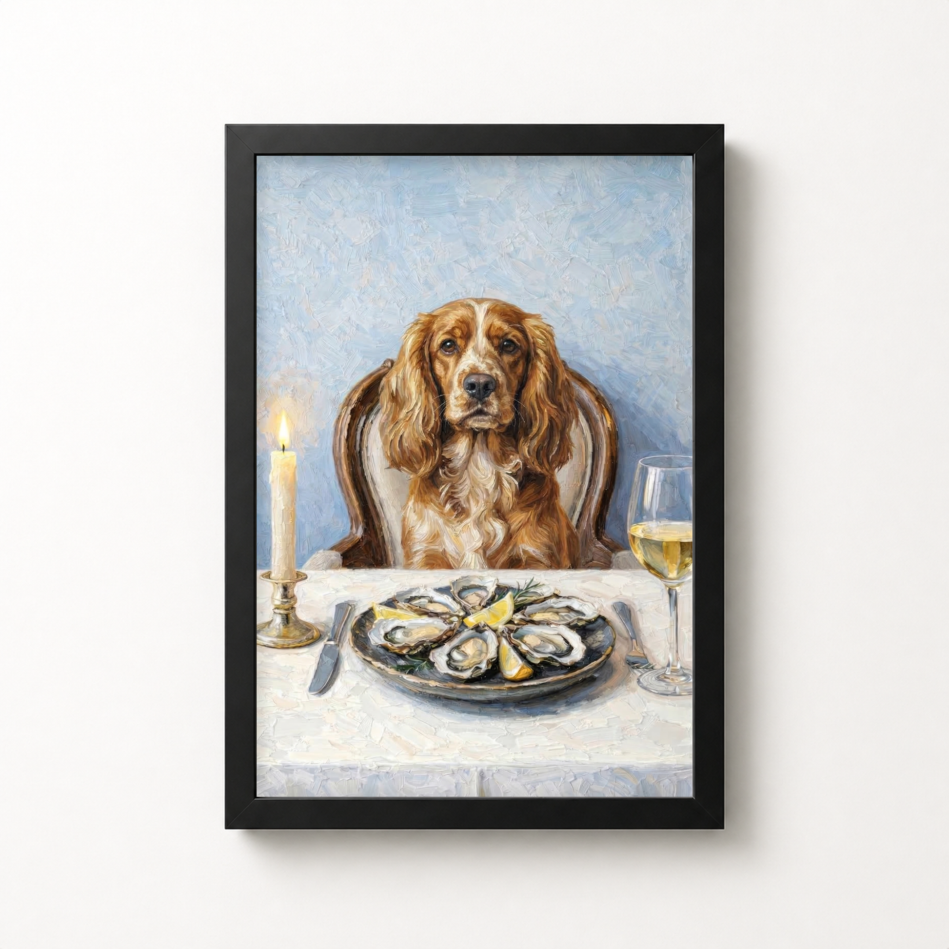 Goodboy Gallery product photo - Clam Bar Classic Portrait for 1 Pet - Framed Poster - Solid Black