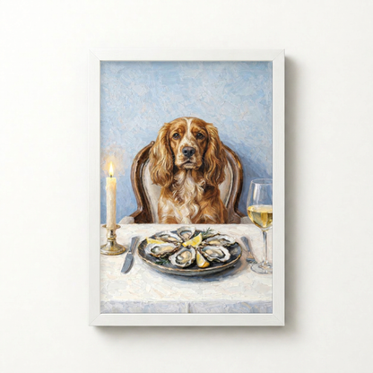 Goodboy Gallery product photo - Clam Bar Classic Portrait for 1 Pet - Framed Poster - Solid White