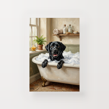 Goodboy Gallery product photo - Bubble Bath Portrait for 1 Pet - Canvas Only - Unframed Canvas