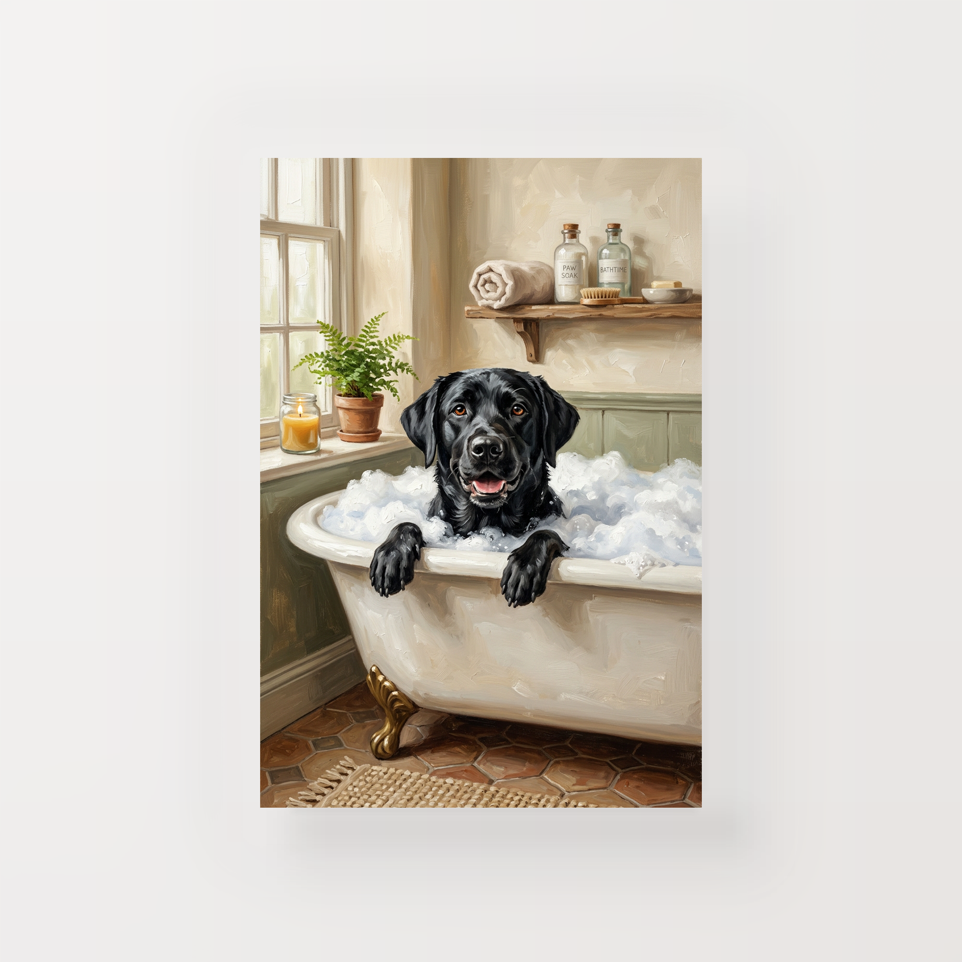 Goodboy Gallery product photo - Bubble Bath Portrait for 1 Pet - Print Only - Unframed Print