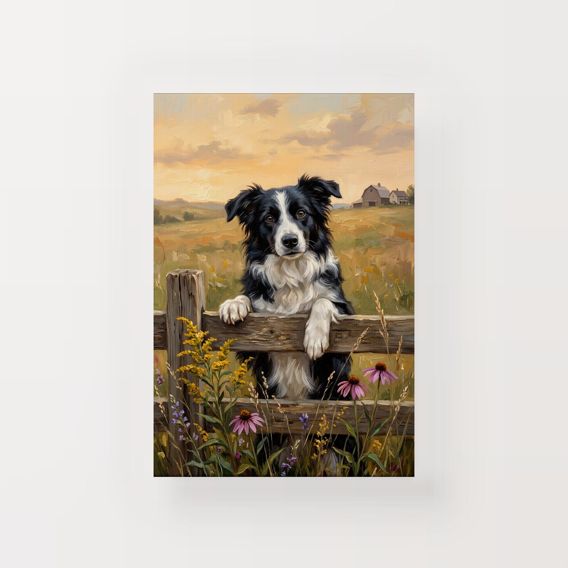 Goodboy Gallery product photo - Flower Fence Portrait for 1 Pet - Canvas Only - Unframed Canvas