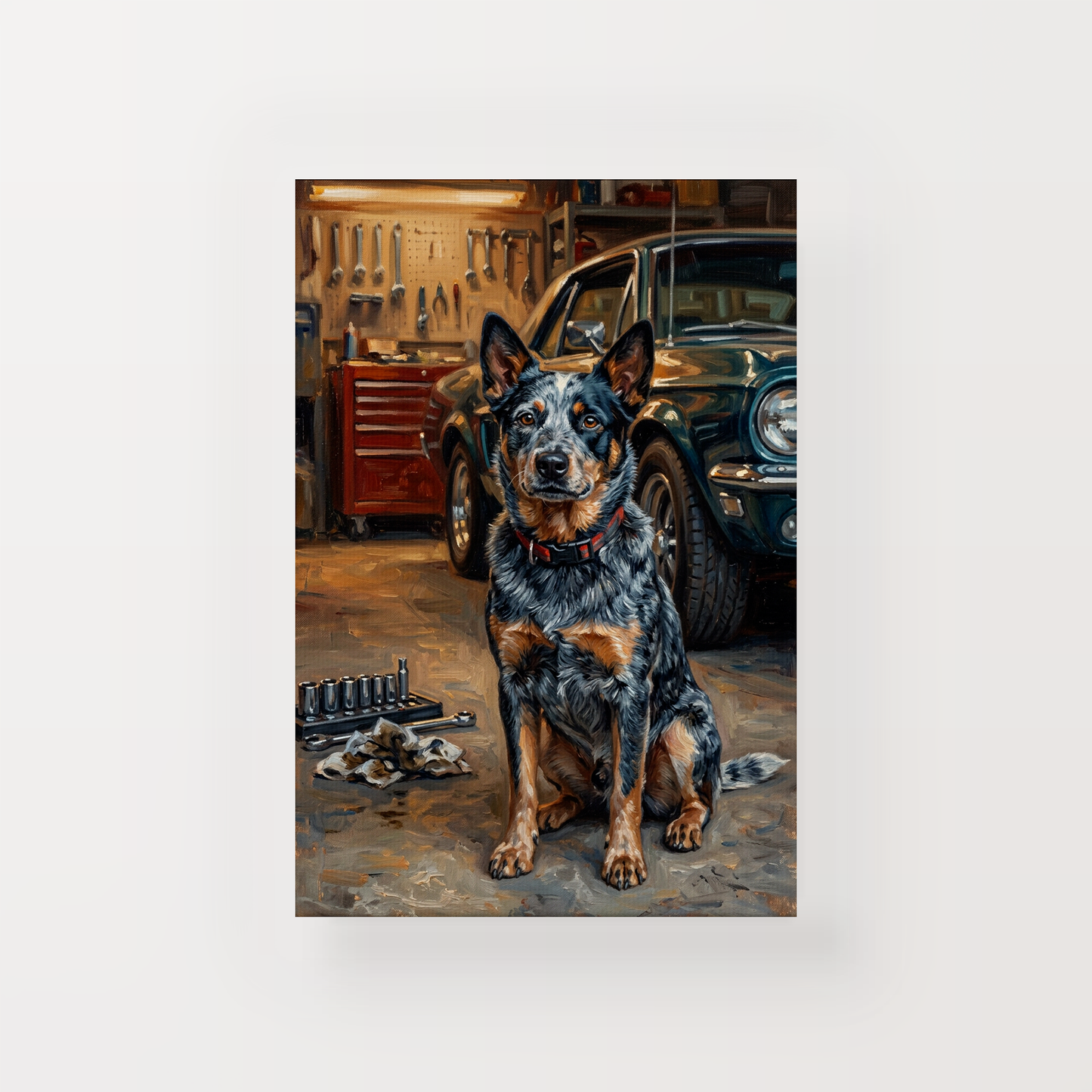 Goodboy Gallery product photo - Garage Helper Portrait for 1 Pet - Canvas Only - Unframed Canvas