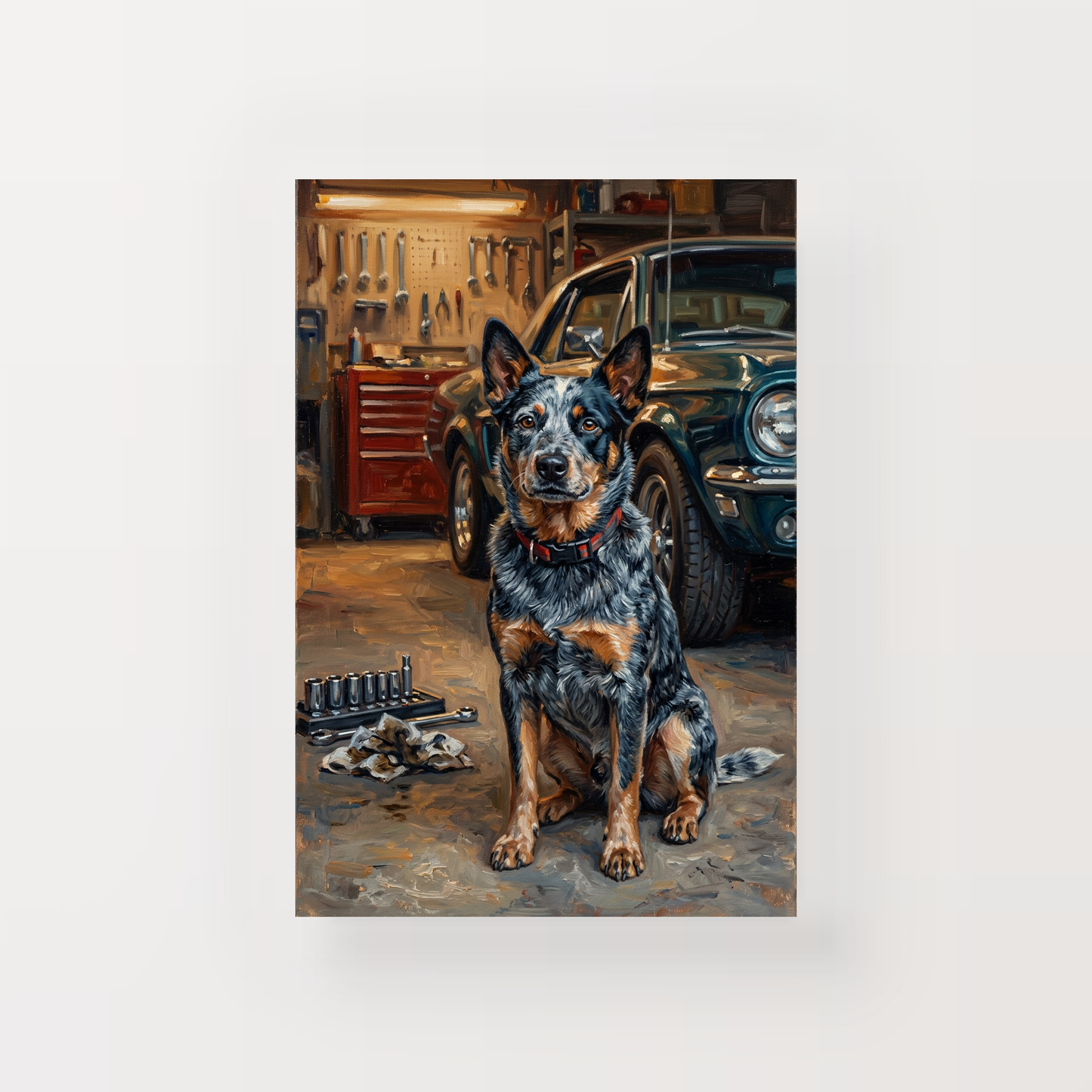 Goodboy Gallery product photo - Garage Helper Portrait for 1 Pet - Print Only - Unframed Print