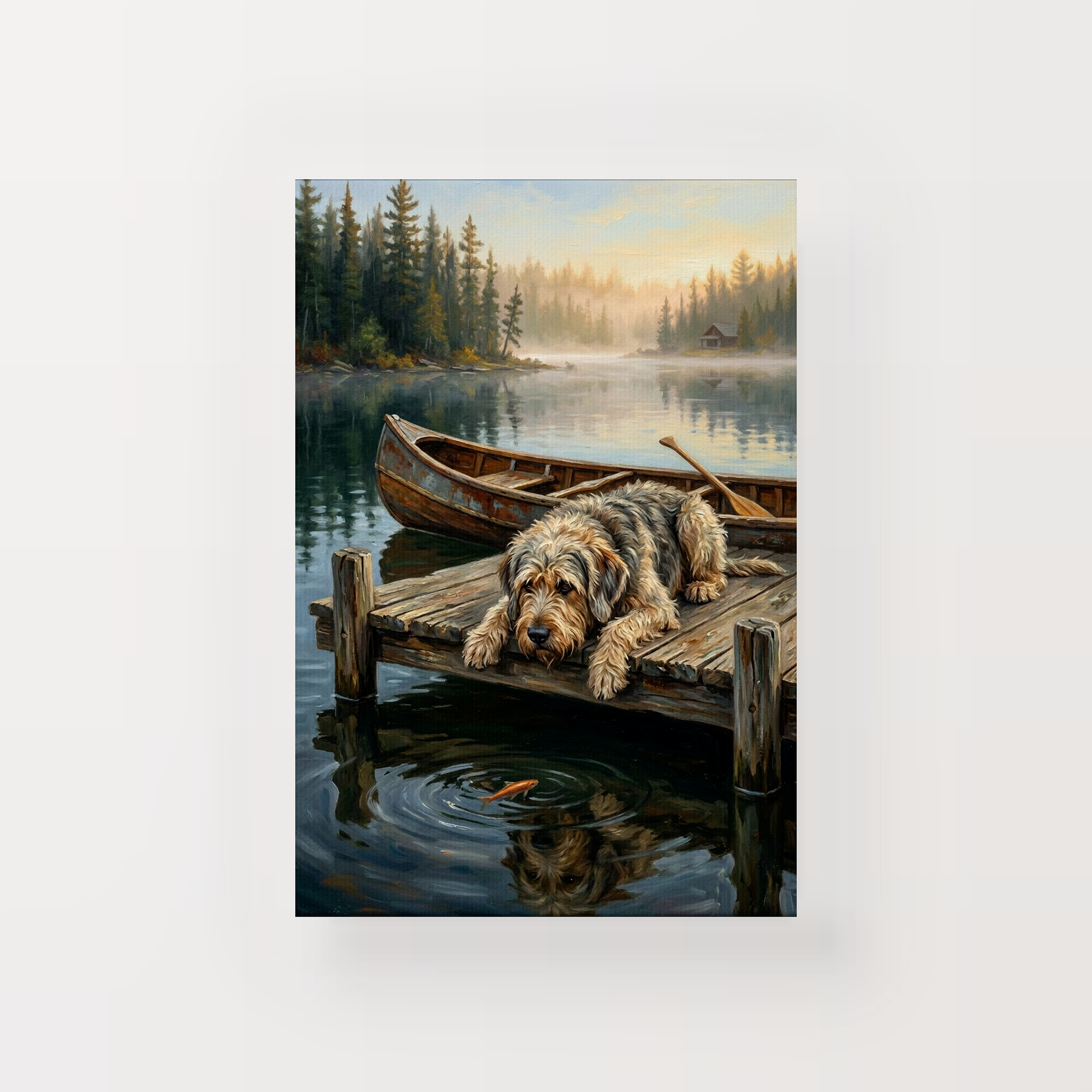 Goodboy Gallery product photo - Lake House Companion Portrait for 1 Pet - Canvas Only - Unframed Canvas
