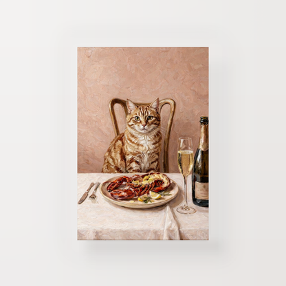 Goodboy Gallery product photo - Lobster Night Portrait for 1 Pet - Canvas Only - Unframed Canvas