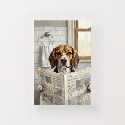 Goodboy Gallery product photo - Morning Paper Portrait for 1 Pet - Print Only - Unframed Print