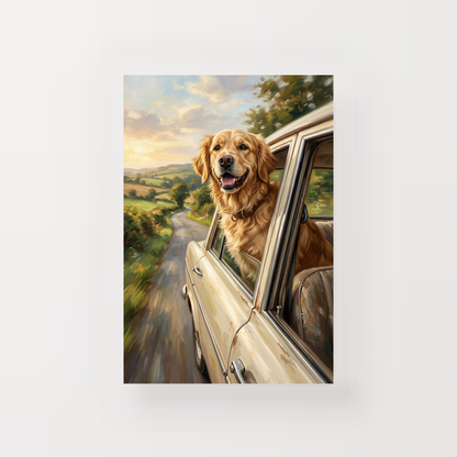 Goodboy Gallery product photo - Sunday Drive Portrait for 1 Pet - Print Only - Unframed Print