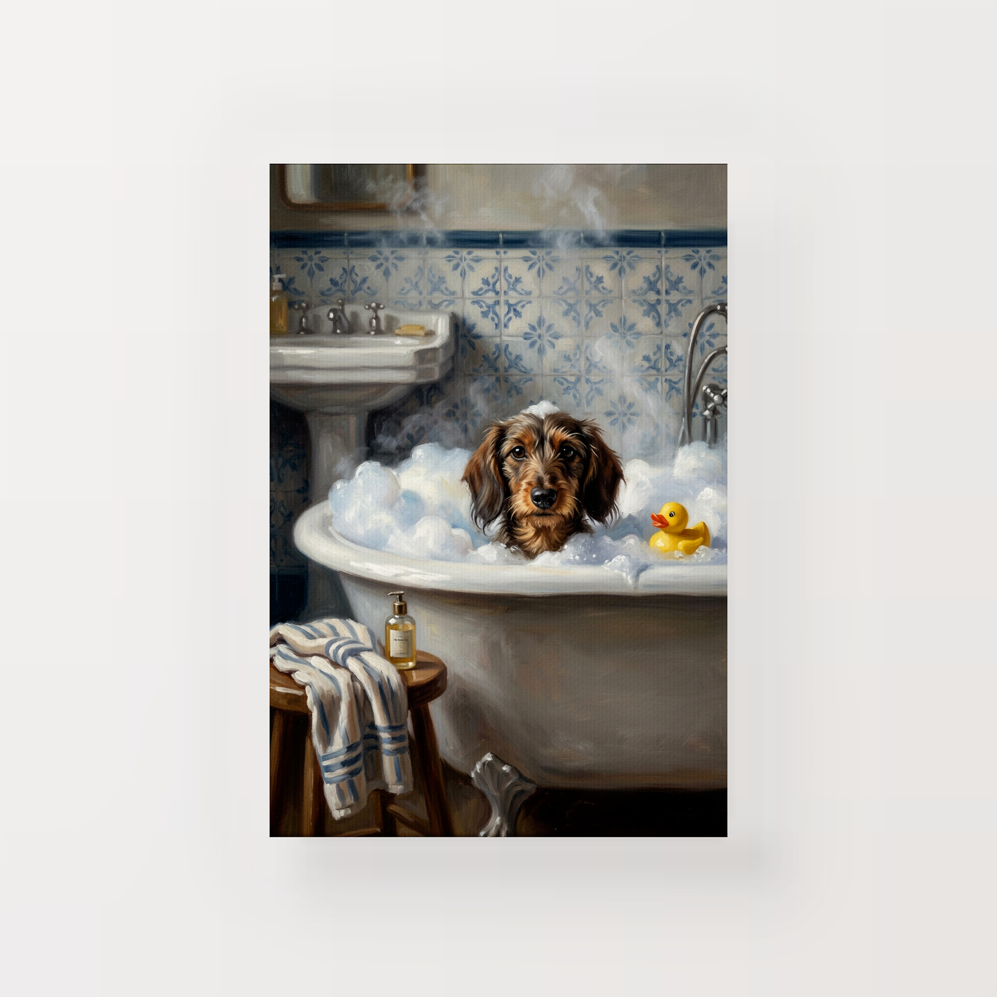 Goodboy Gallery product photo - Rubber Duck Bath Portrait for 1 Pet - Canvas Only - Unframed Canvas