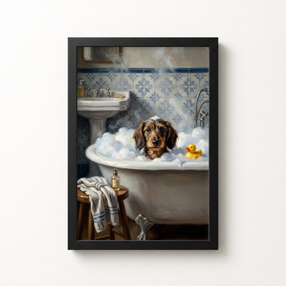 Goodboy Gallery product photo - Rubber Duck Bath Portrait for 1 Pet - Framed Poster - Solid Black