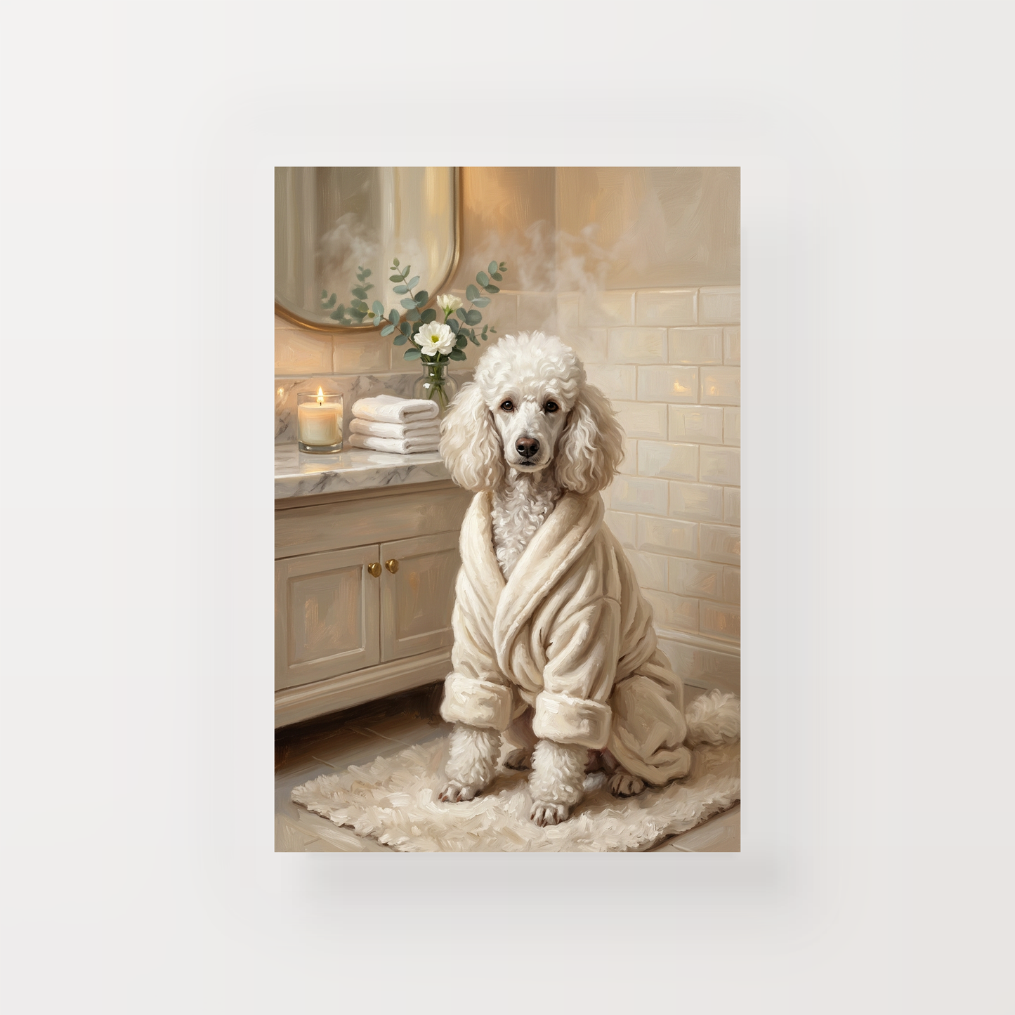 Goodboy Gallery product photo - Spa Robe Portrait for 1 Pet - Print Only - Unframed Print