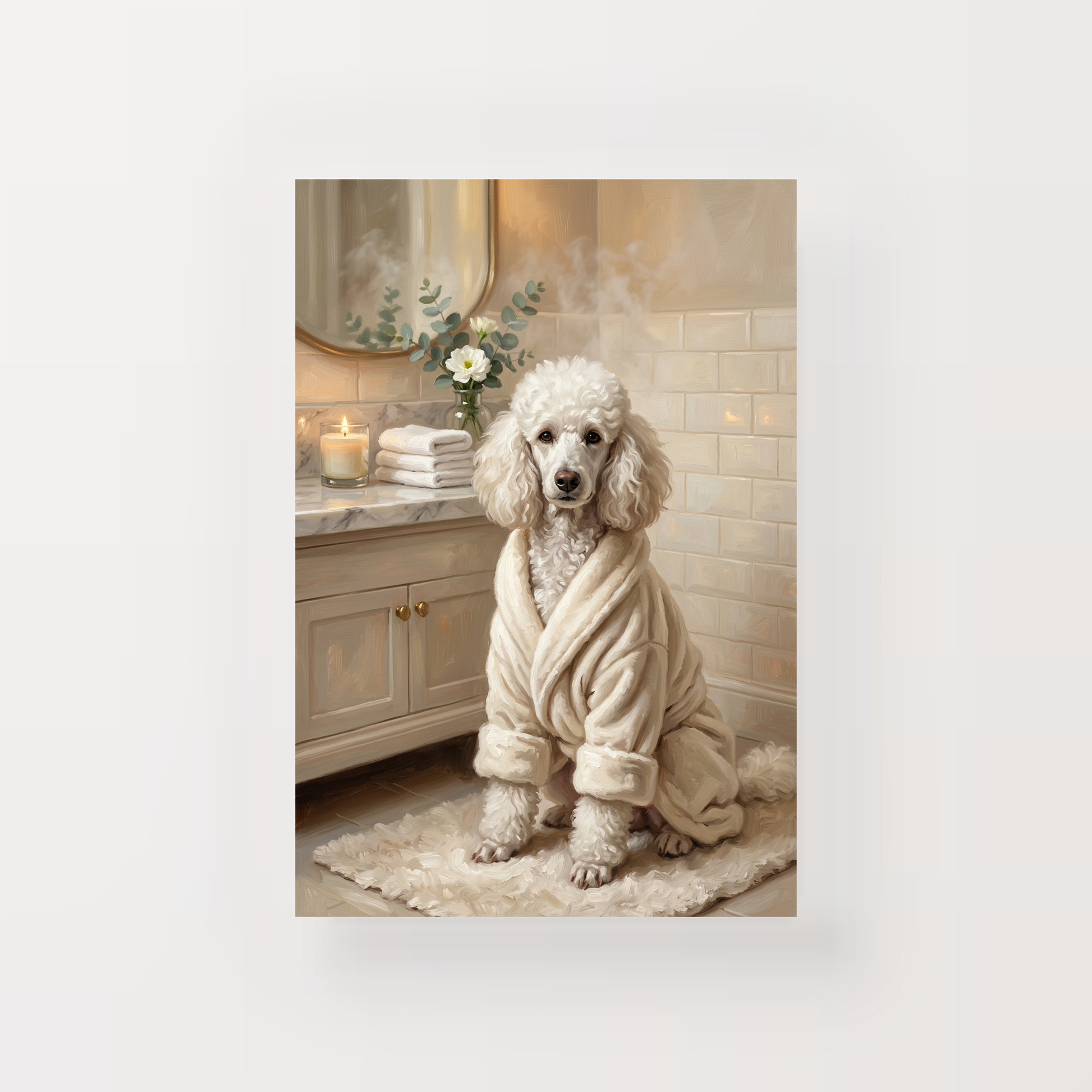Goodboy Gallery product photo - Spa Robe Portrait for 1 Pet - Print Only - Unframed Print