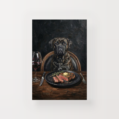 Goodboy Gallery product photo - Steakhouse Regular Portrait for 1 Pet - Print Only - Unframed Print