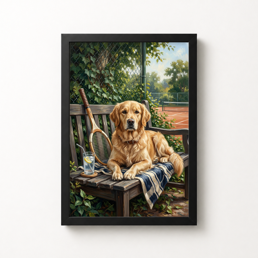 Goodboy Gallery framed product photo - Courtside Bench Portrait for 1 Pet