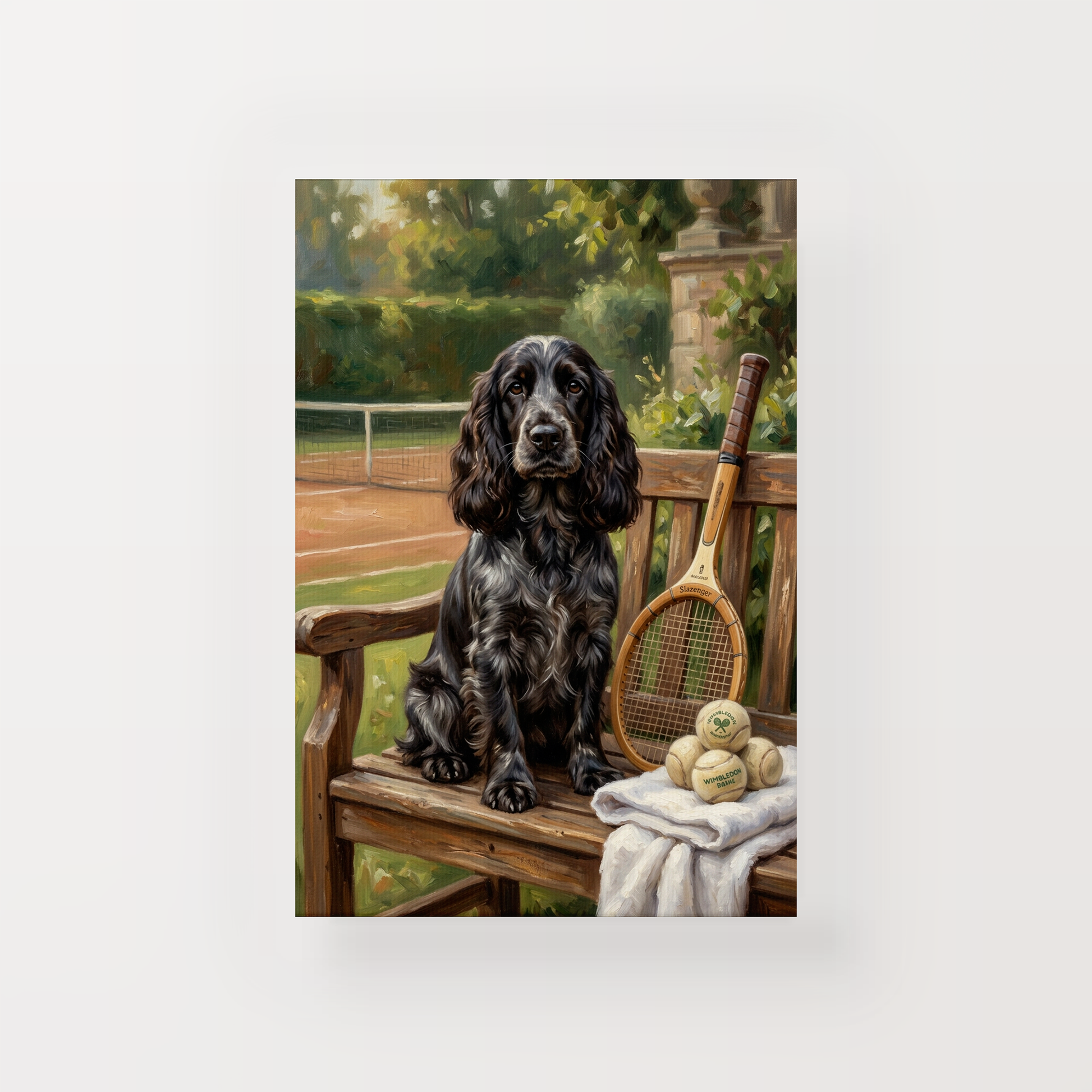 Goodboy Gallery product photo - Classic Tennis Club Portrait for 1 Pet - Canvas Only - Unframed Canvas