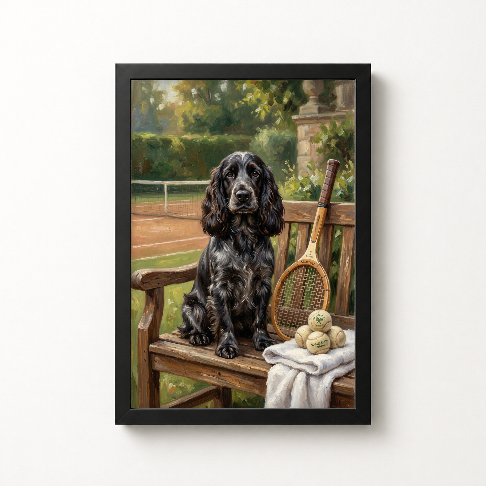 Goodboy Gallery product photo - Classic Tennis Club Portrait for 1 Pet - Framed Poster - Solid Black