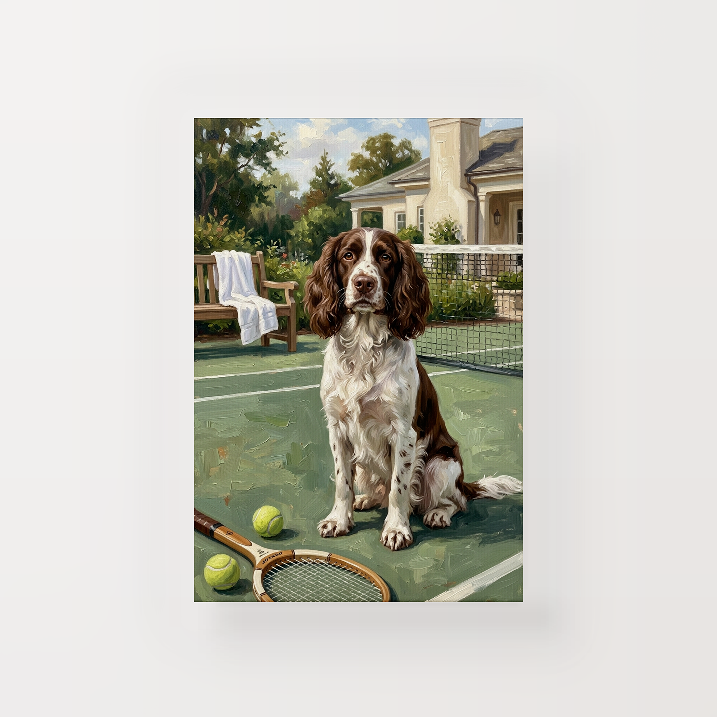 Goodboy Gallery product photo - Tennis Club Portrait for 1 Pet - Canvas Only - Unframed Canvas