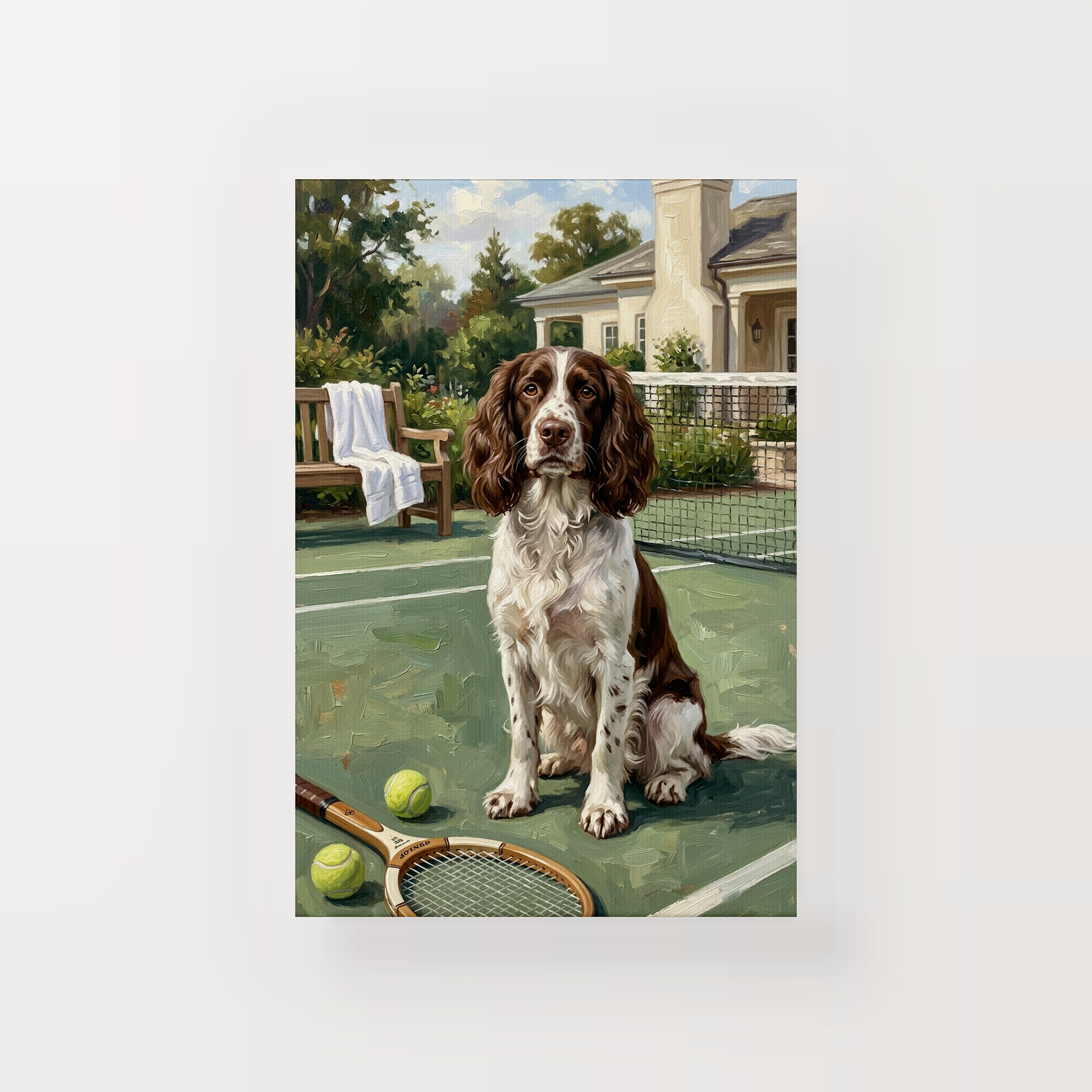 Goodboy Gallery product photo - Tennis Club Portrait for 1 Pet - Canvas Only - Unframed Canvas
