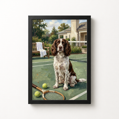 Goodboy Gallery product photo - Tennis Club Portrait for 1 Pet - Framed Poster - Solid Black