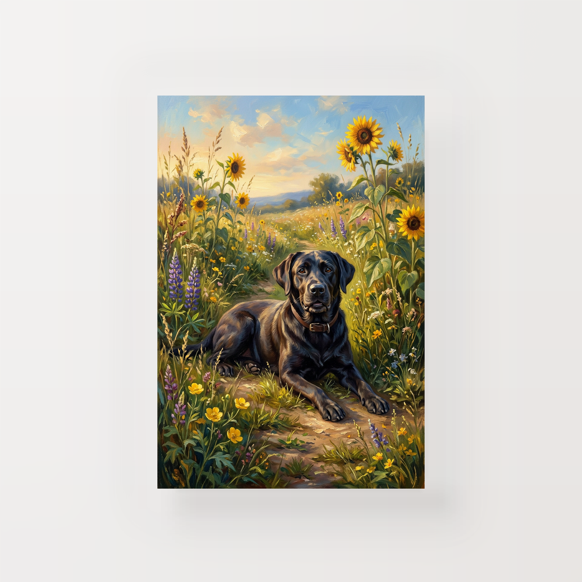 Goodboy Gallery product photo - Wildflower Meadow Portrait for 1 Pet - Print Only - Unframed Print