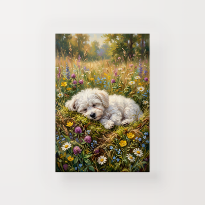 Goodboy Gallery product photo - Wildflower Nap Portrait for 1 Pet - Canvas Only - Unframed Canvas