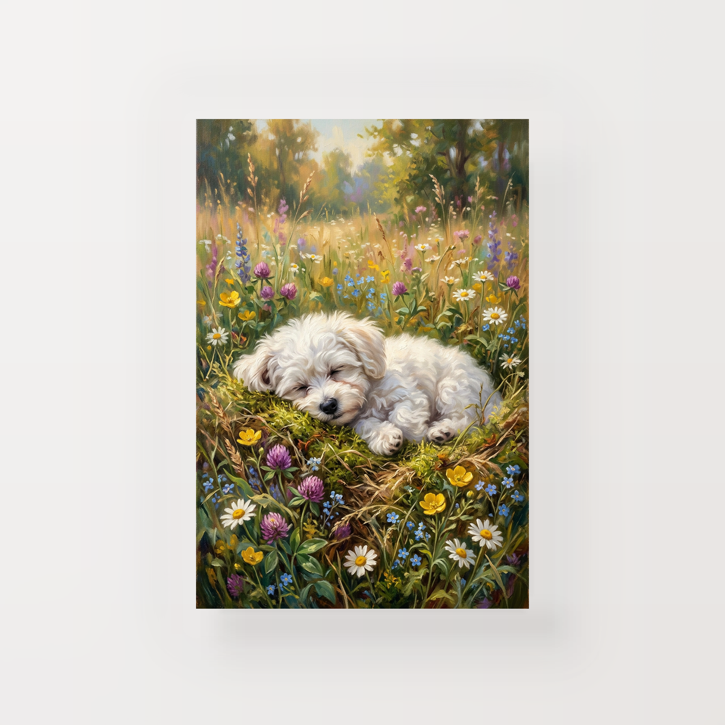 Goodboy Gallery product photo - Wildflower Nap Portrait for 1 Pet - Print Only - Unframed Print