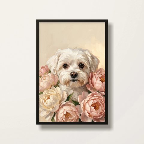 Peonies · Black frame product photo
